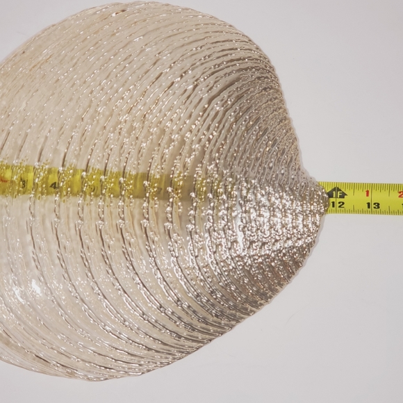 Vintage Variegated Grey & Tans Glass Shell Platter Serving Tray Dish Home Decor - Picture 10 of 11